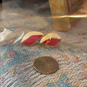 Elegant Gold and Pink Leaf Earrings